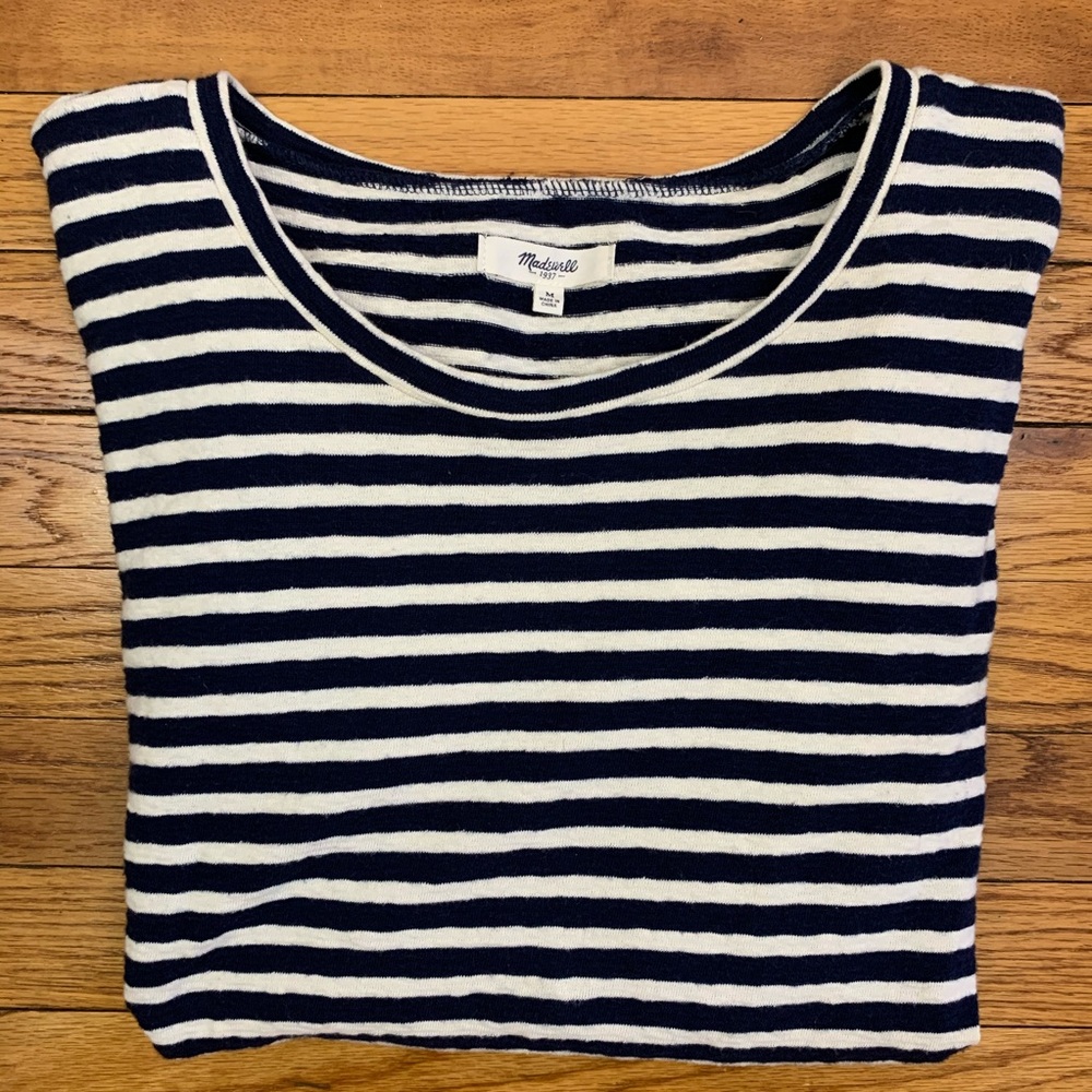Madewell navy striped knit pullover